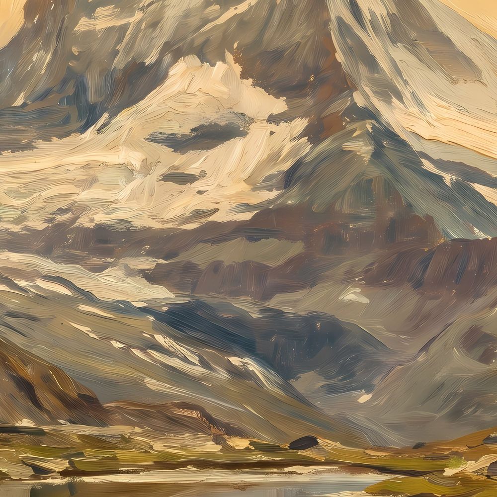 Alpine Peak Edelweiss Lake — landscapes wall art print by Brunelvi — view 2