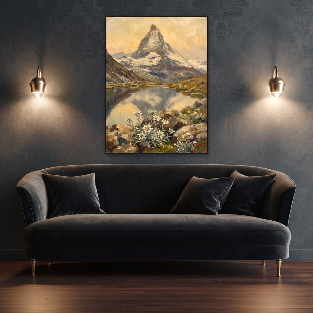 Alpine Peak Edelweiss Lake — landscapes wall art print by Brunelvi — view 4