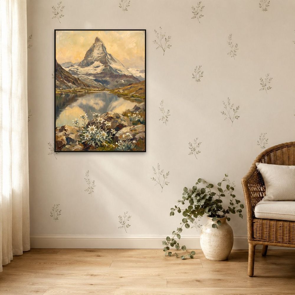 Alpine Peak Edelweiss Lake — landscapes wall art print by Brunelvi — view 5