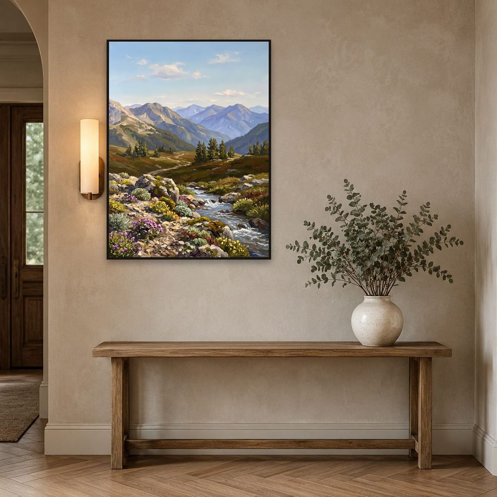 Alpine Wildflower Stream — landscapes wall art print by Brunelvi — view 3