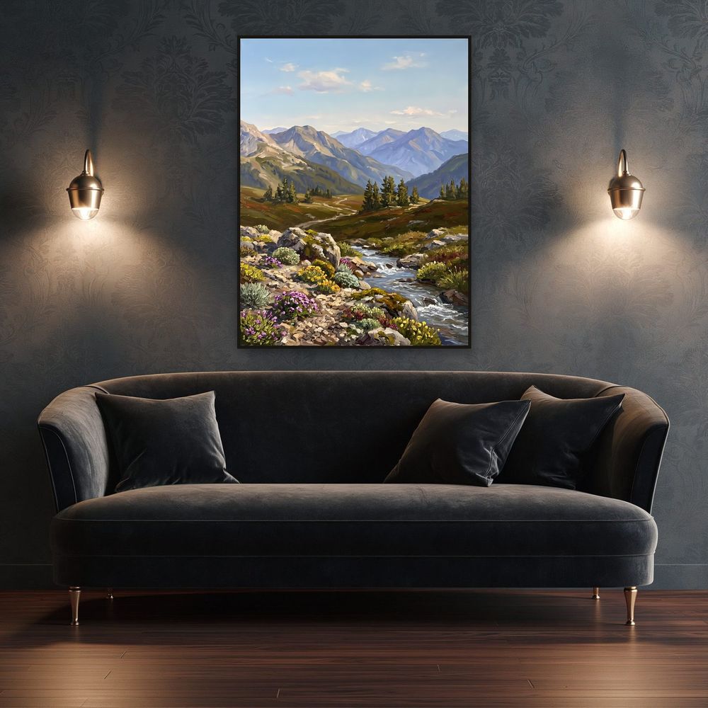 Alpine Wildflower Stream — landscapes wall art print by Brunelvi — view 4