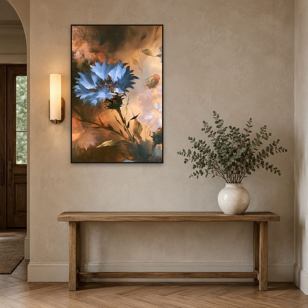 Amber Blue Cornflower — florals wall art print by Brunelvi — view 3