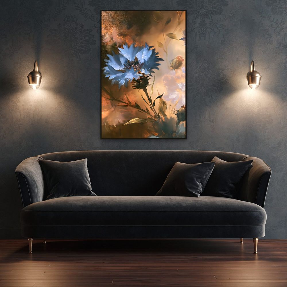 Amber Blue Cornflower — florals wall art print by Brunelvi — view 4