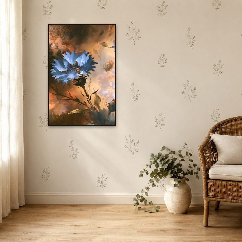 Amber Blue Cornflower — florals wall art print by Brunelvi — view 5