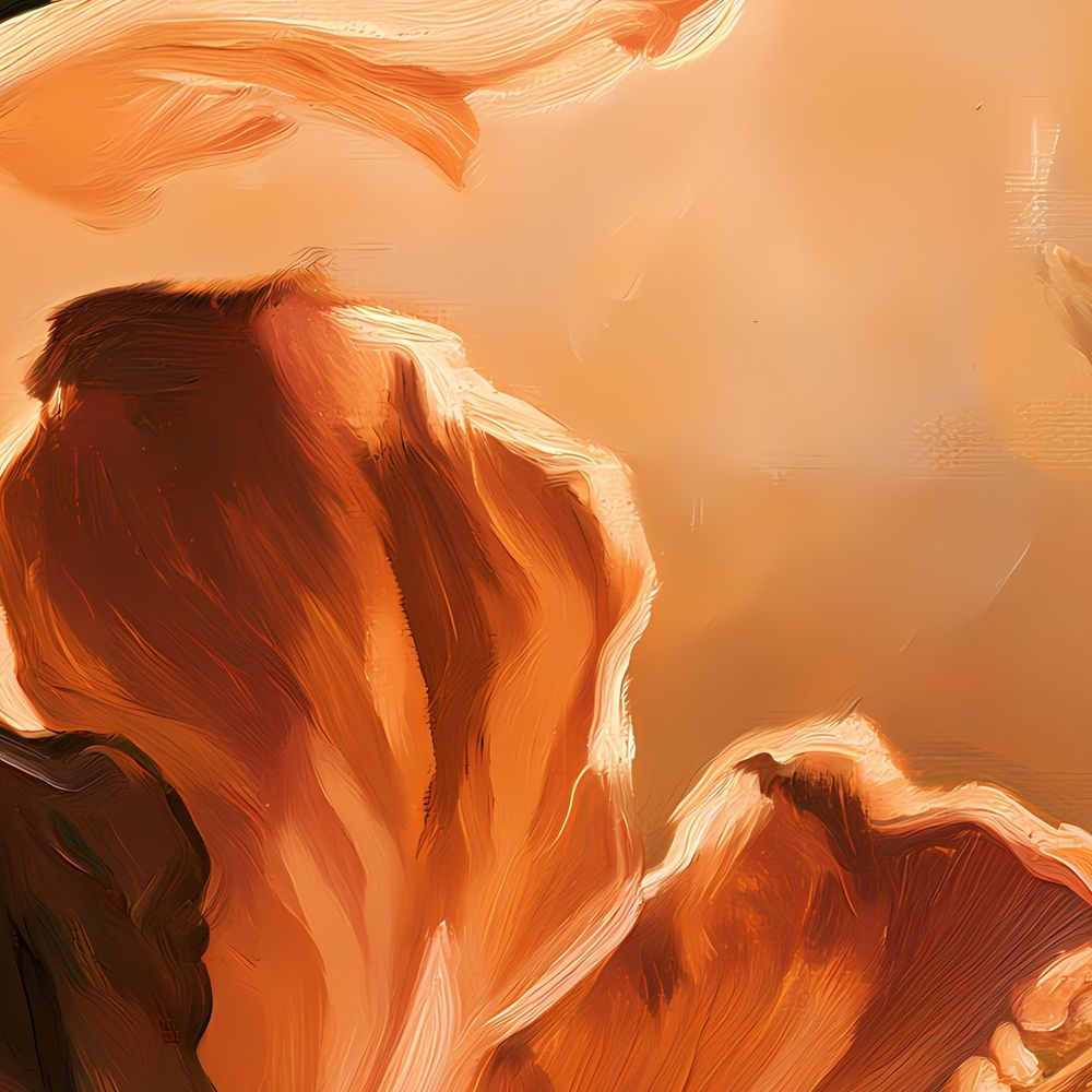 Amber Hibiscus Glow — florals wall art print by Brunelvi — view 2