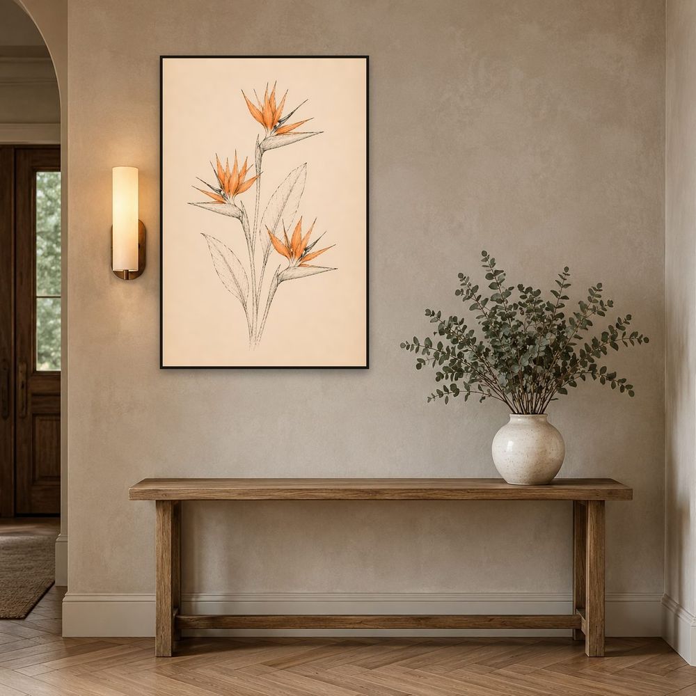 Amber Ink Strelitzia — florals wall art print by Brunelvi — view 3