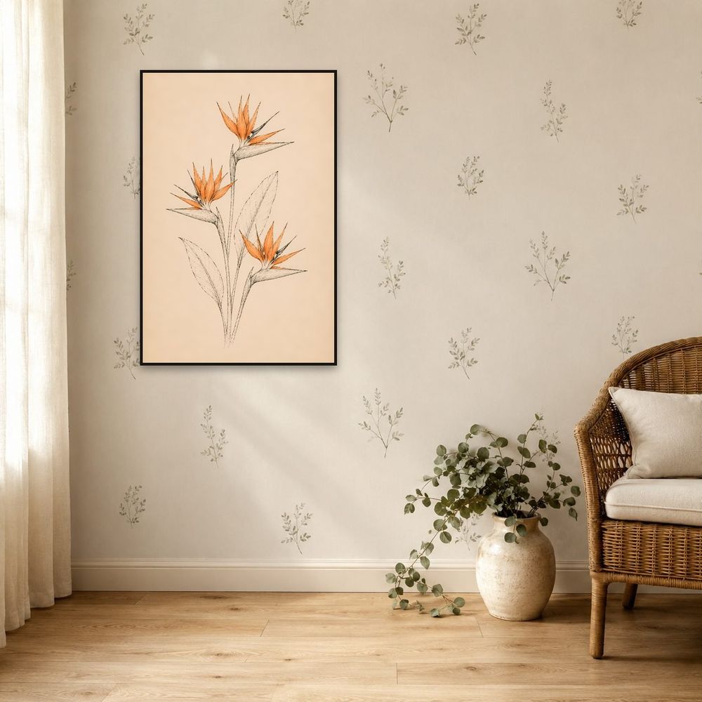 Amber Ink Strelitzia — florals wall art print by Brunelvi — view 5