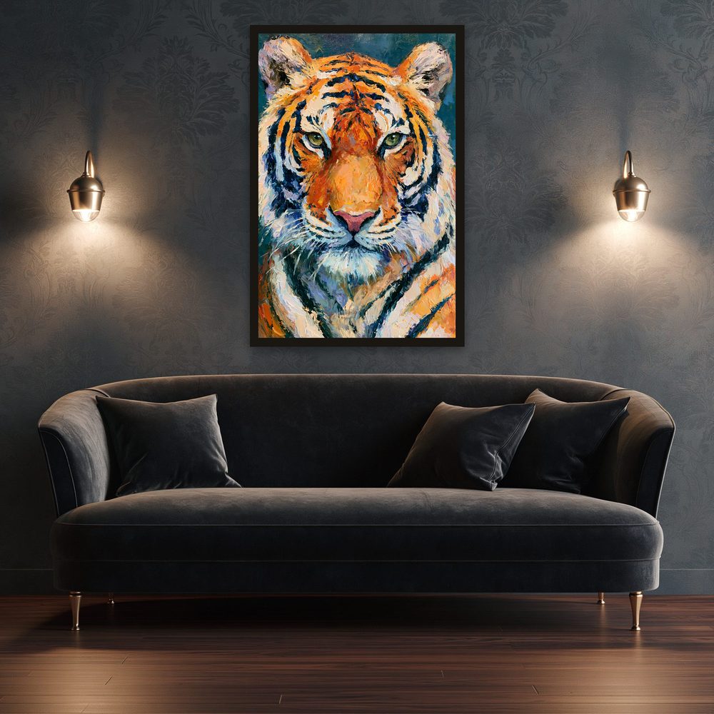 Amber Tiger impasto oil painting wall art by Brunelvi — Ansicht 3