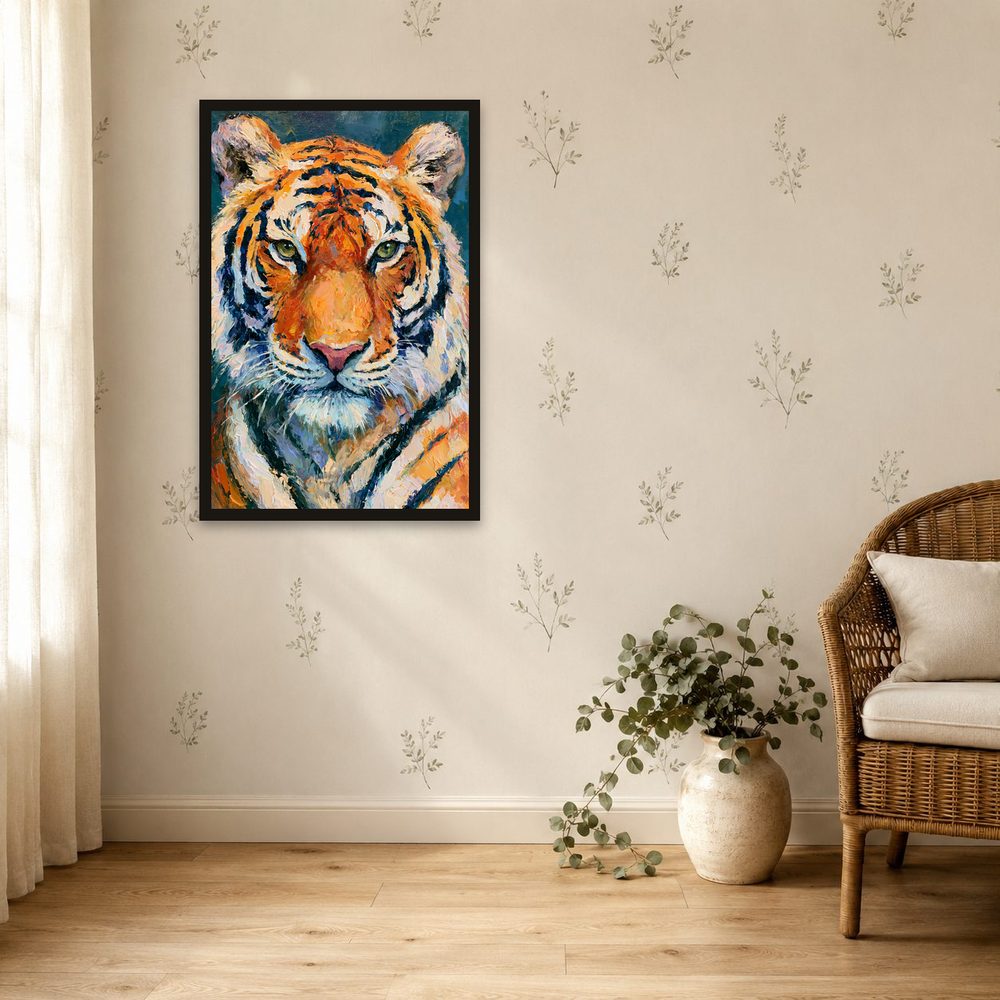 Amber Tiger impasto oil painting wall art by Brunelvi — Ansicht 4