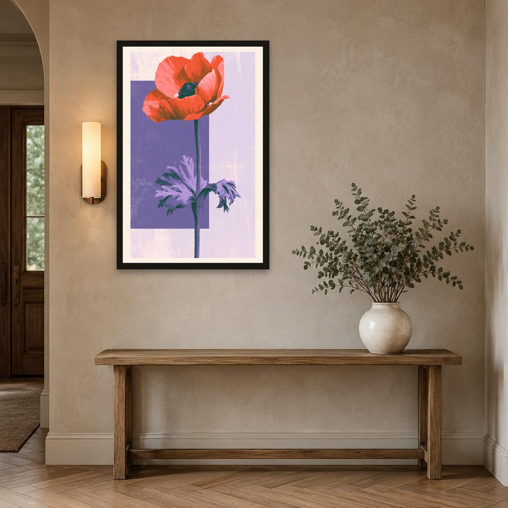 Anemone Retro Poster retro poster art wall art by Brunelvi — Ansicht 2