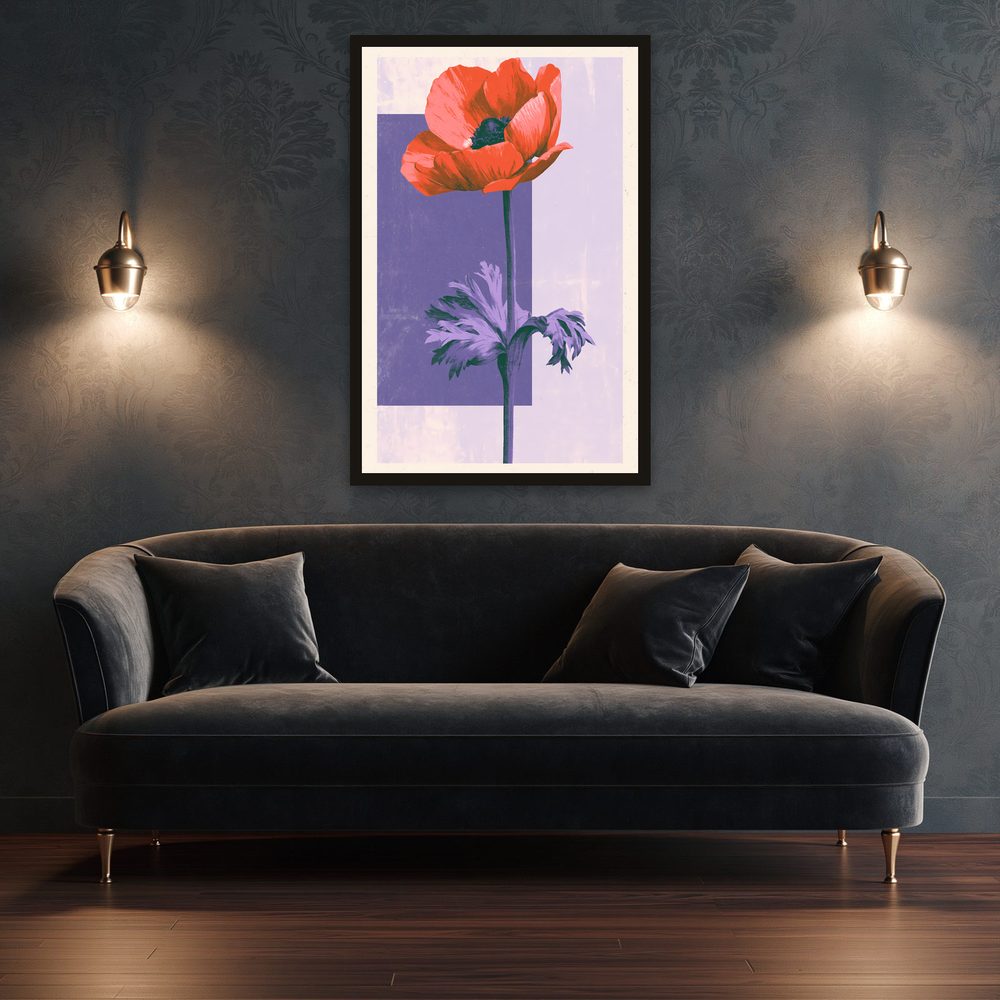 Anemone Retro Poster retro poster art wall art by Brunelvi — Ansicht 3