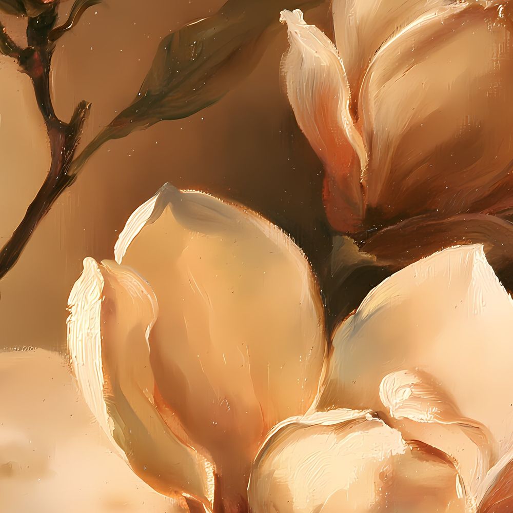 Antique Cream Magnolia — florals art print by Brunelvi — view 2