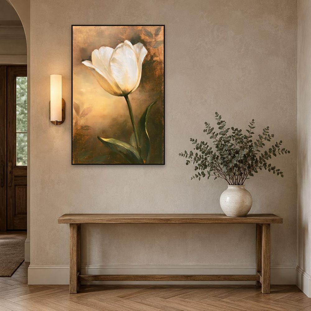 Antique White Tulip — florals art print by Brunelvi — view 3