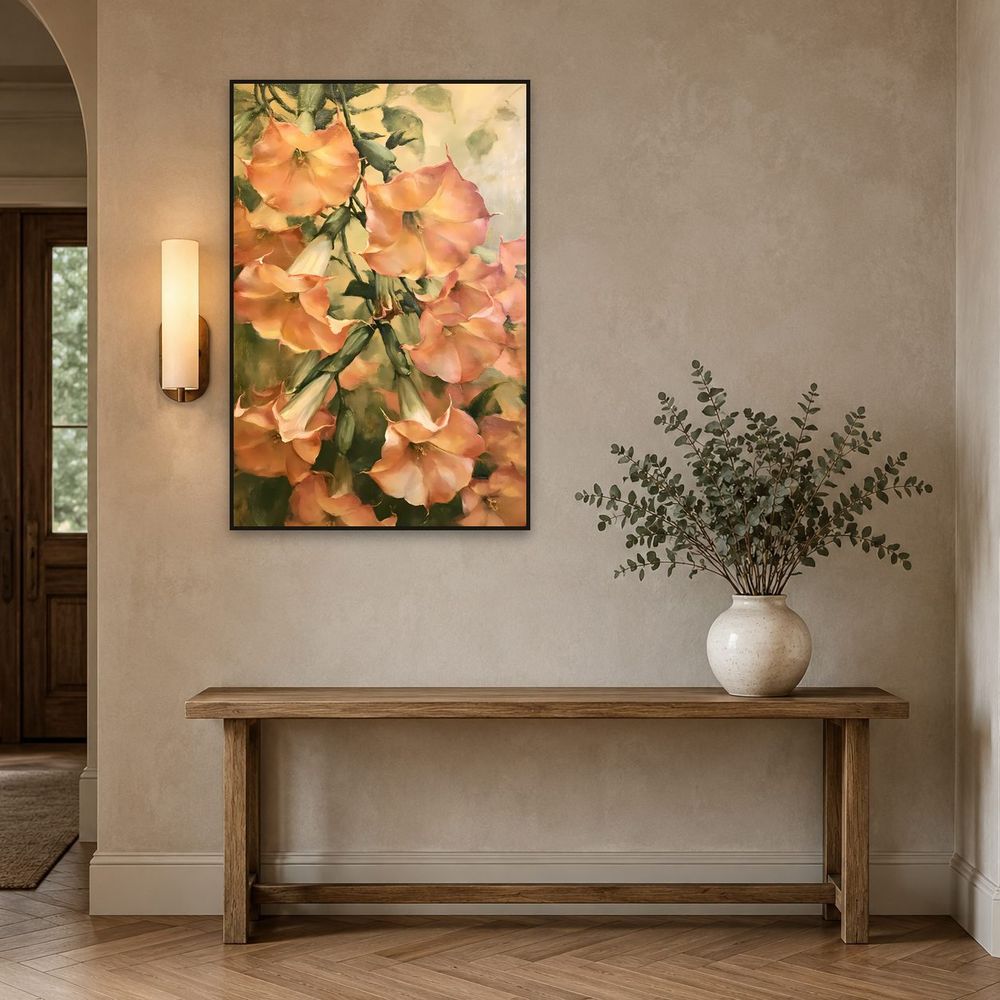 Apricot Angel Trumpet — florals art print by Brunelvi — view 3
