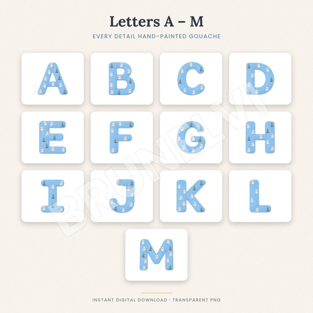 Arctic Christmas Alphabet PNG — alphabet letter pngs clipart by Brunelvi — view 4