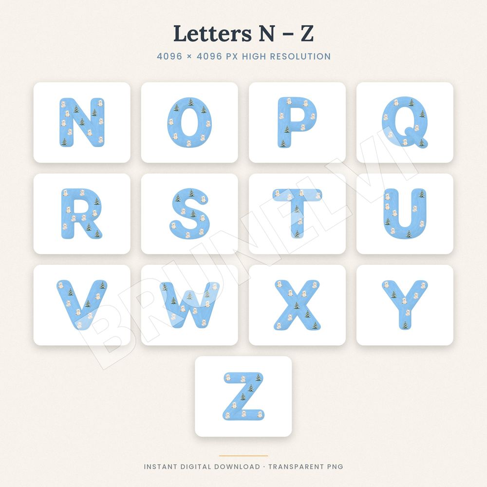 Arctic Christmas Alphabet PNG — alphabet letter pngs clipart by Brunelvi — view 5