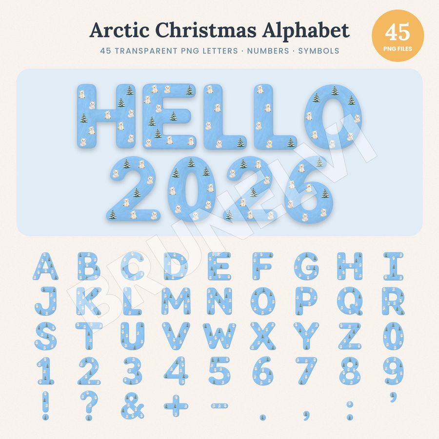 Arctic Christmas Alphabet PNG — alphabet letter pngs clipart by Brunelvi