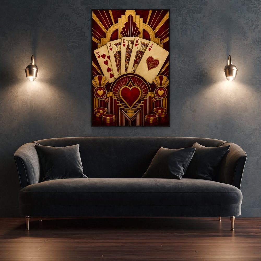 Art Deco Royal Hearts — animals wall art print by Brunelvi — view 4