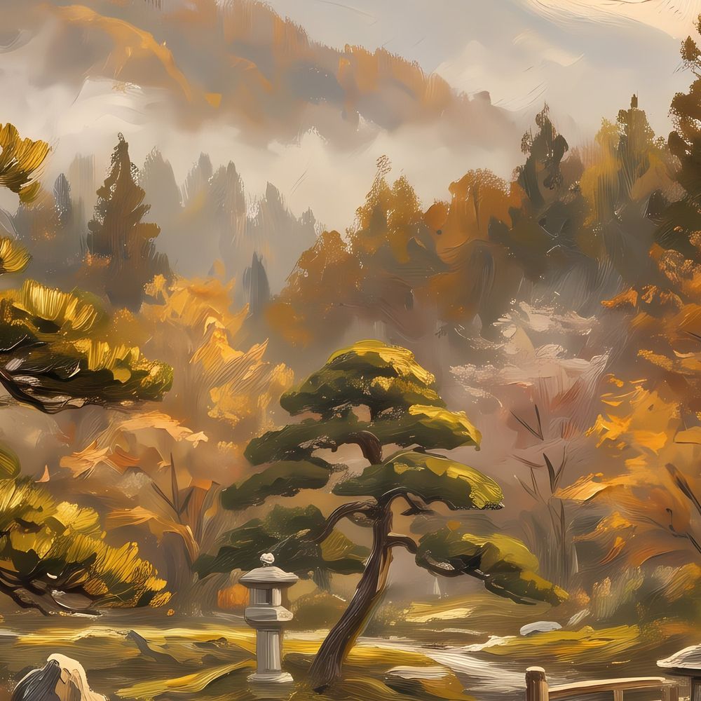 Autumn Japanese Garden — landscapes wall art print by Brunelvi — view 2
