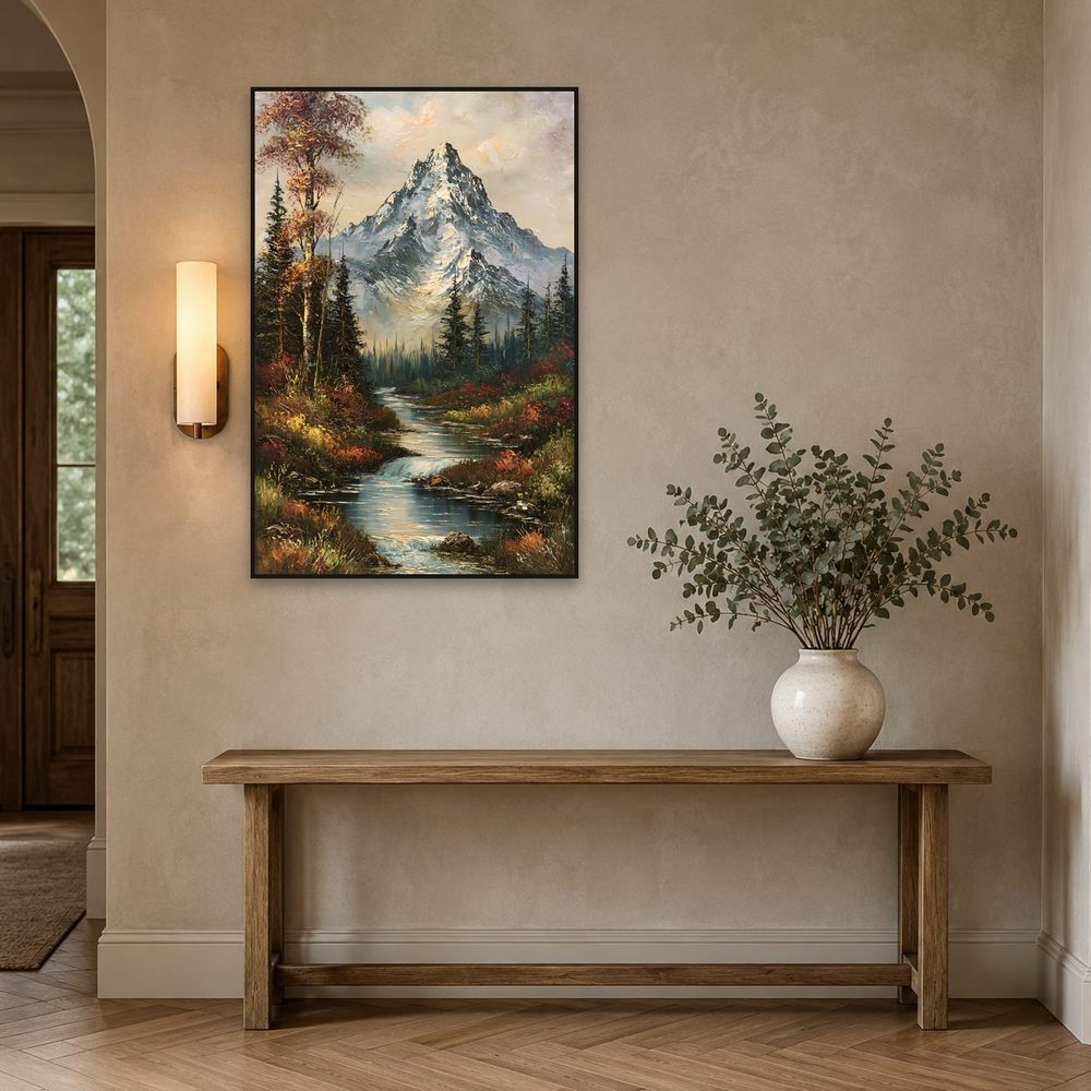Autumn Snow Peak River — landscapes art print by Brunelvi — view 3