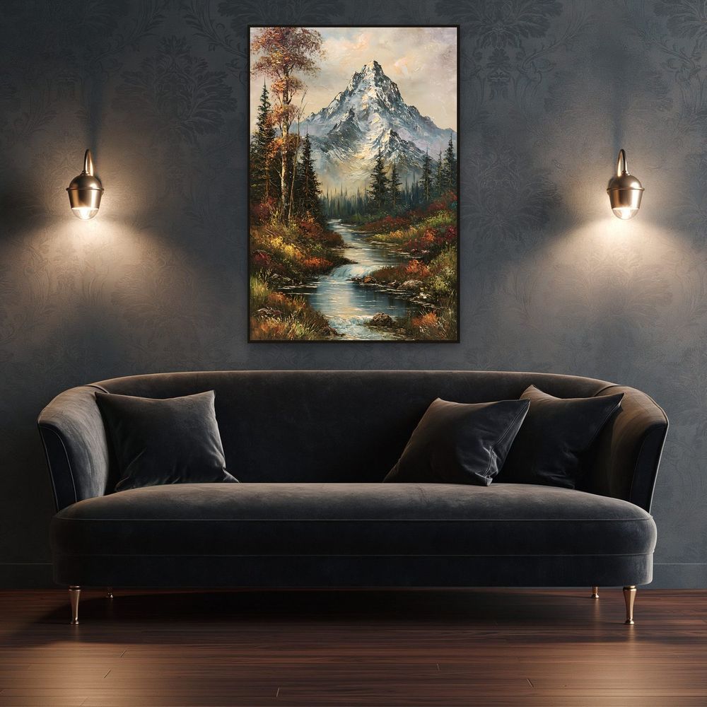 Autumn Snow Peak River — landscapes art print by Brunelvi — view 4