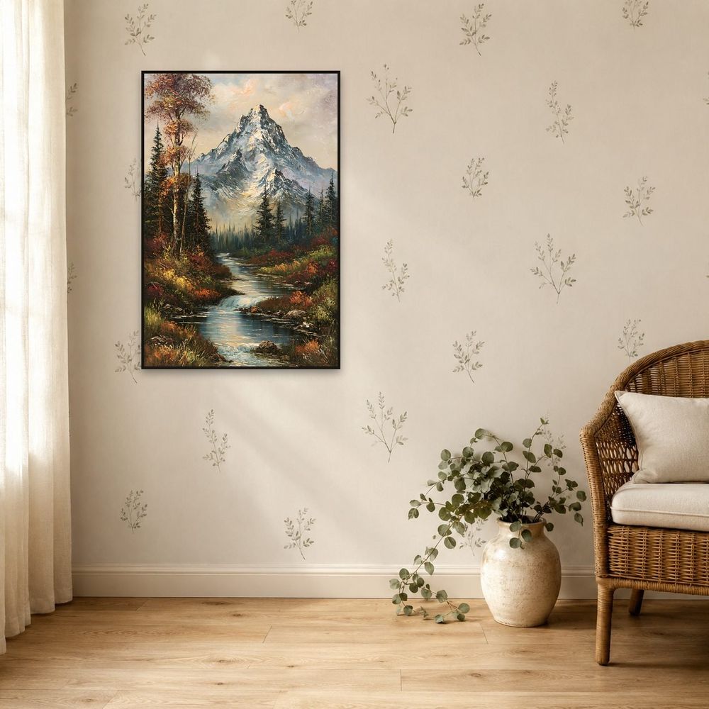 Autumn Snow Peak River — landscapes art print by Brunelvi — view 5
