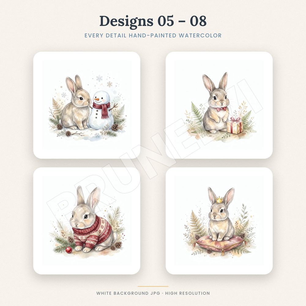 Baby Bunny Clipart Bundle — jpg bundles (white bg) clipart by Brunelvi — view 4