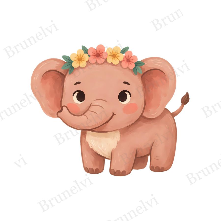 Baby Elephant Clipart — animal clipart clipart by Brunelvi