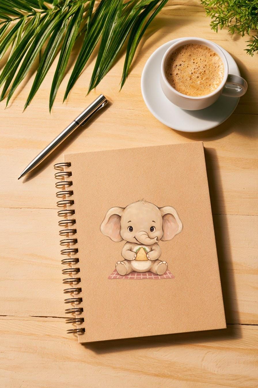 Baby Elephant Picnic Clipart — animal clipart clipart by Brunelvi — view 3