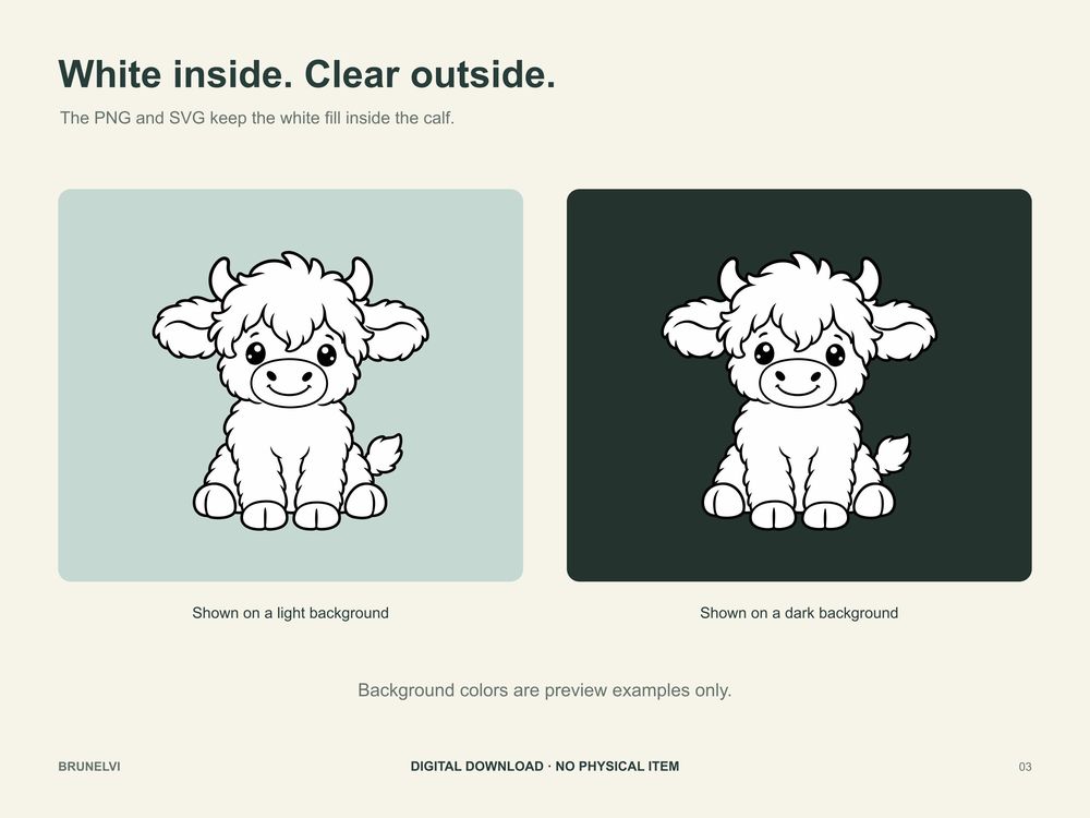 Baby Highland Cow SVG PNG JPG — clipart svg+png+jpg clipart by Brunelvi — view 3