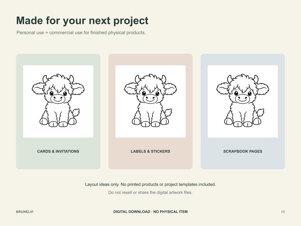 Baby Highland Cow SVG PNG JPG — clipart svg+png+jpg clipart by Brunelvi — view 5