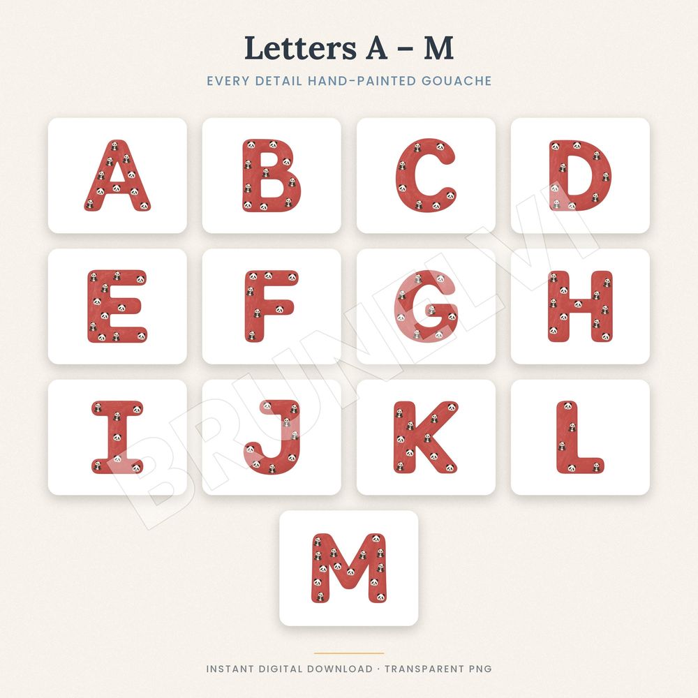 Baby Panda Alphabet PNG — alphabet letter pngs clipart by Brunelvi — view 4