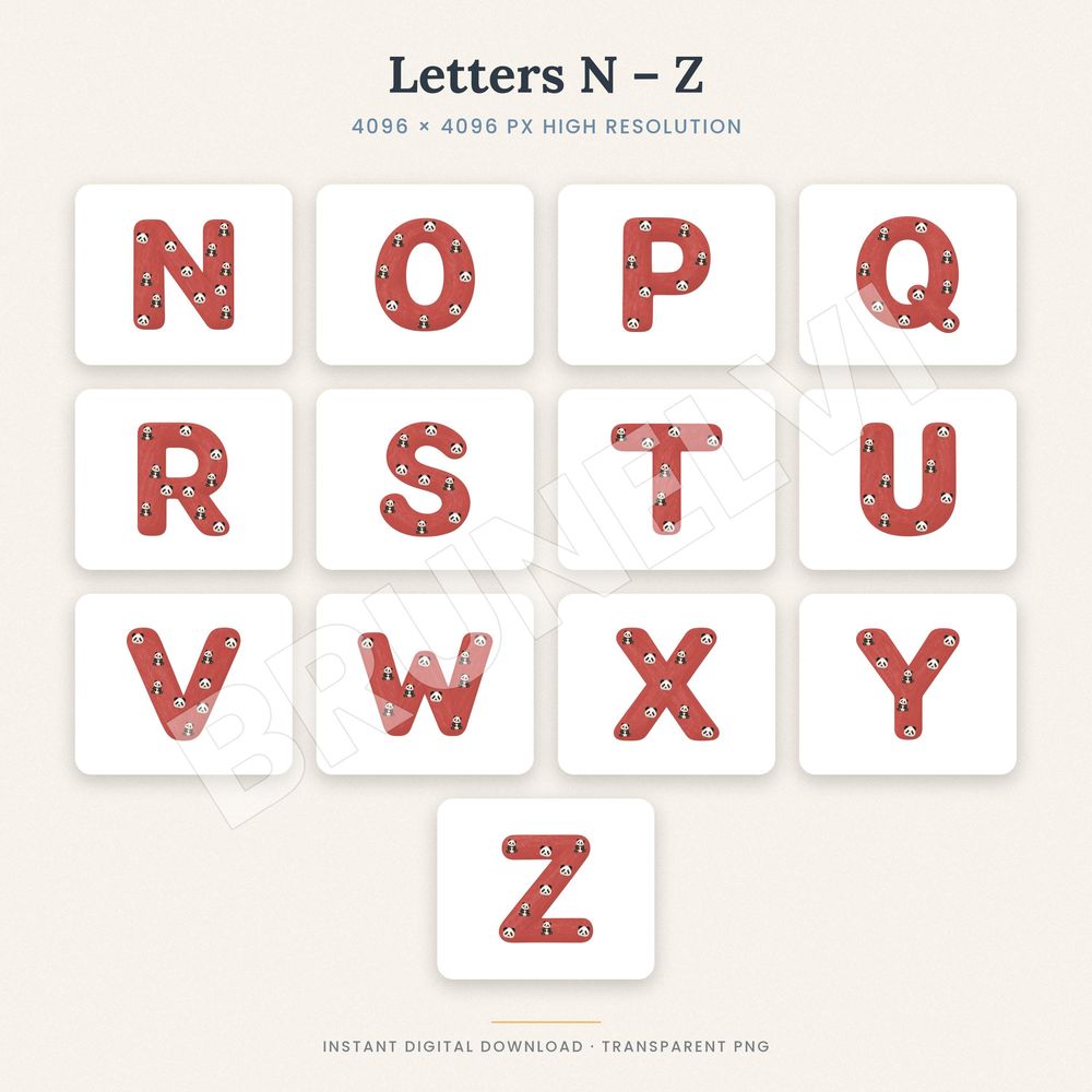 Baby Panda Alphabet PNG — alphabet letter pngs clipart by Brunelvi — view 5