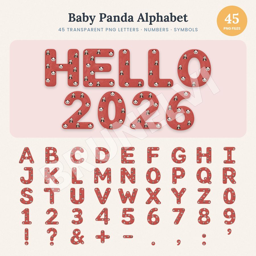 Baby Panda Alphabet PNG — alphabet letter pngs clipart by Brunelvi
