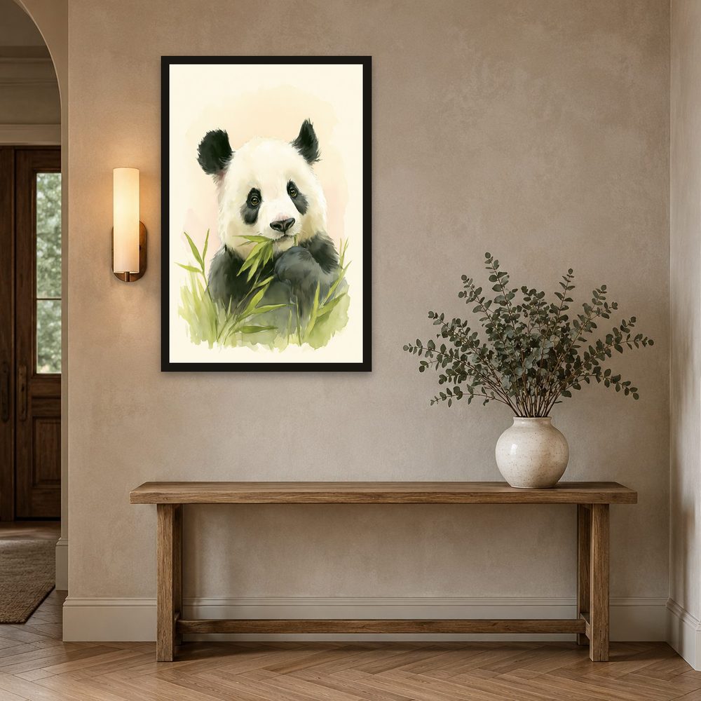 Baby Panda watercolor painting wall art by Brunelvi — Ansicht 2
