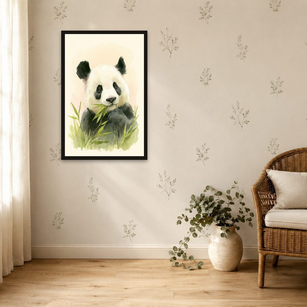 Baby Panda watercolor painting wall art by Brunelvi — Ansicht 4