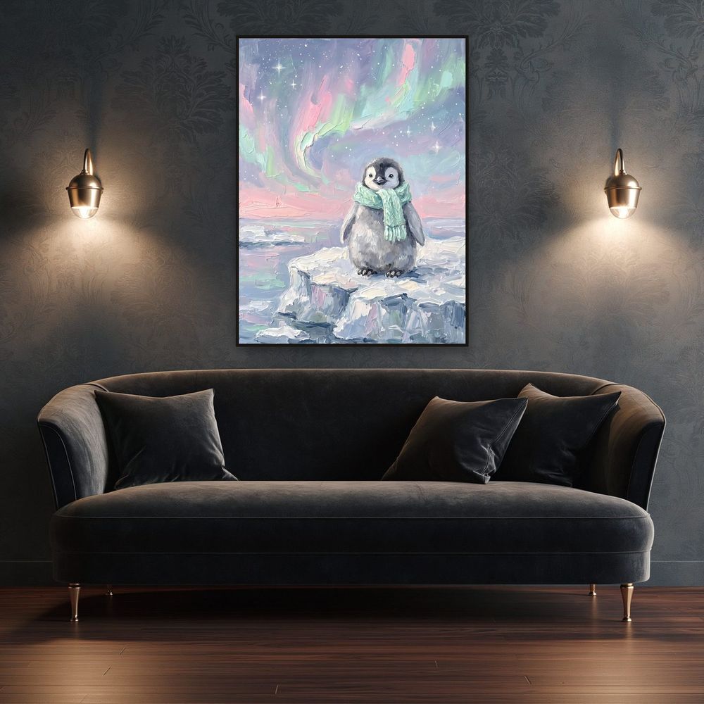 Baby Penguin Aurora — kids & nursery wall art print by Brunelvi — view 4