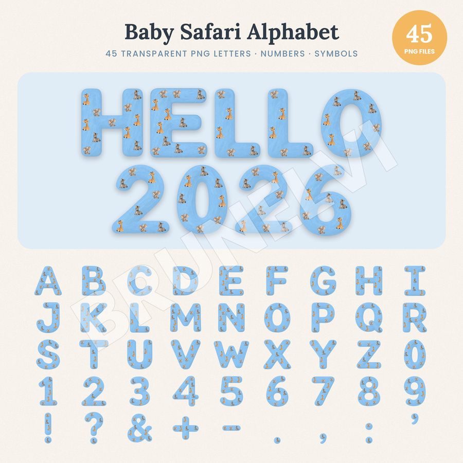 Baby Safari Alphabet PNG — alphabet letter pngs clipart by Brunelvi