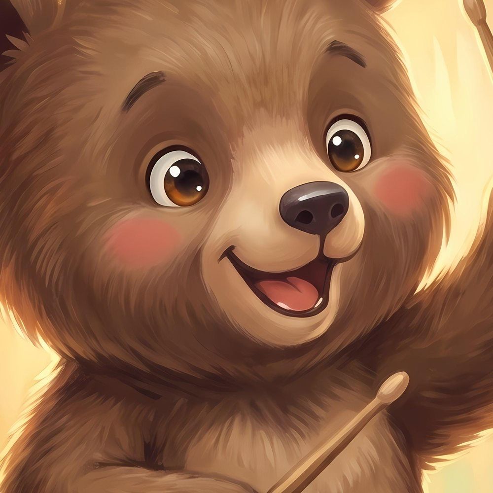 Bear Playing Pumpkin Drums — kids & nursery digital download by Brunelvi — view 3