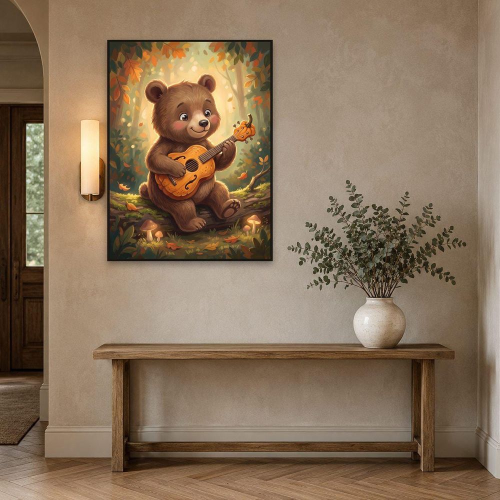 Bear with Pumpkin Guitar — kids & nursery digital download by Brunelvi — view 2