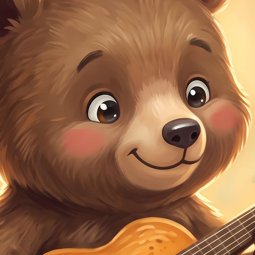 Bear with Pumpkin Guitar — kids & nursery digital download by Brunelvi — view 3