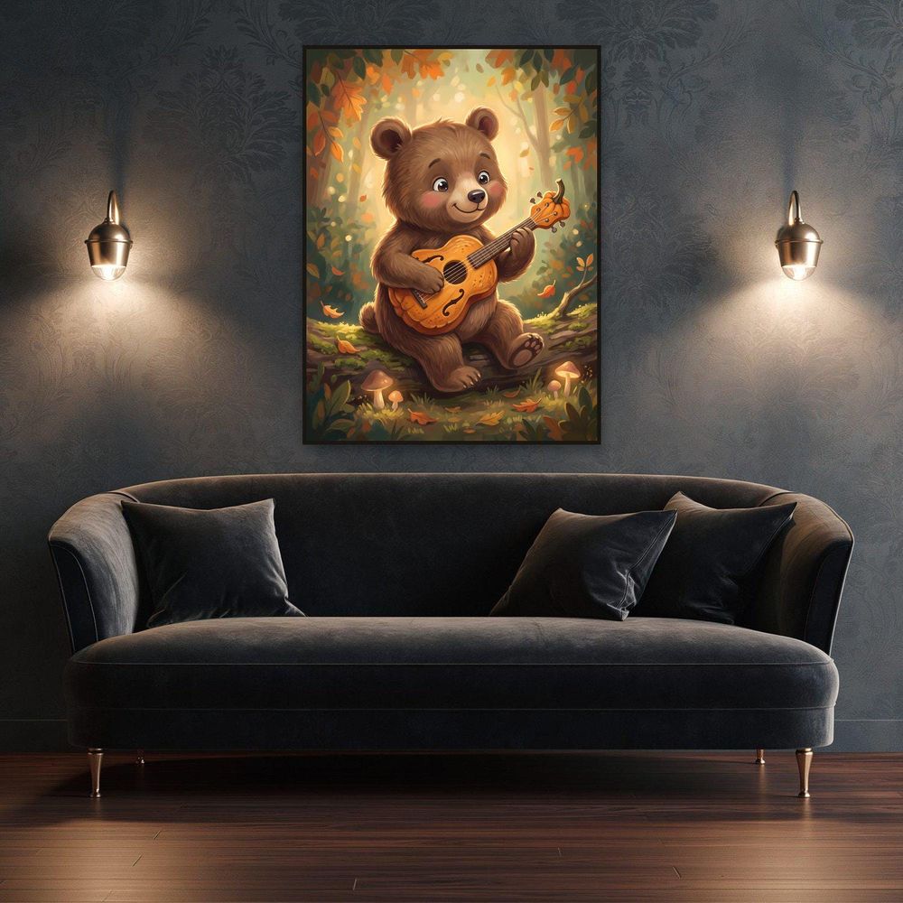 Bear with Pumpkin Guitar — kids & nursery digital download by Brunelvi — view 4