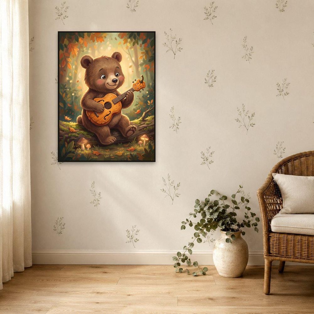 Bear with Pumpkin Guitar — kids & nursery digital download by Brunelvi — view 5