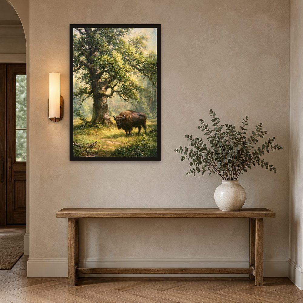 Bison Oak impasto oil painting wall art by Brunelvi — Ansicht 2