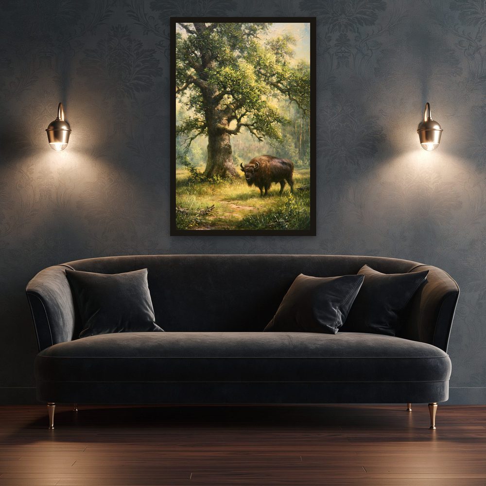 Bison Oak impasto oil painting wall art by Brunelvi — Ansicht 3