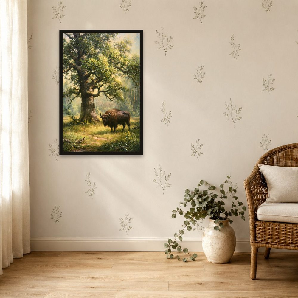 Bison Oak impasto oil painting wall art by Brunelvi — Ansicht 4