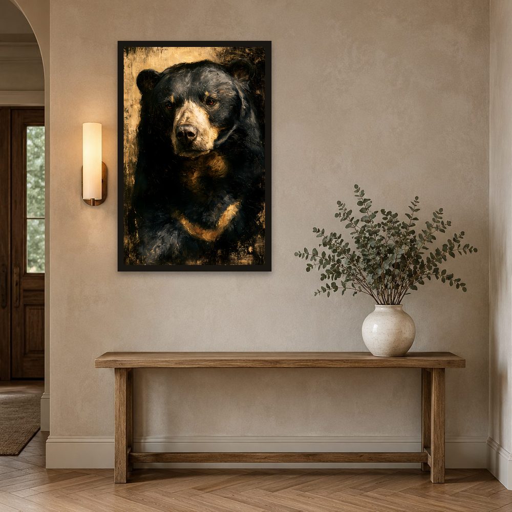 Black Bear impasto oil painting wall art by Brunelvi — Ansicht 2