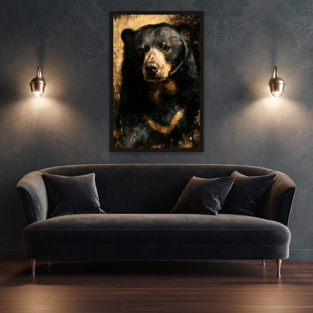 Black Bear impasto oil painting wall art by Brunelvi — Ansicht 3
