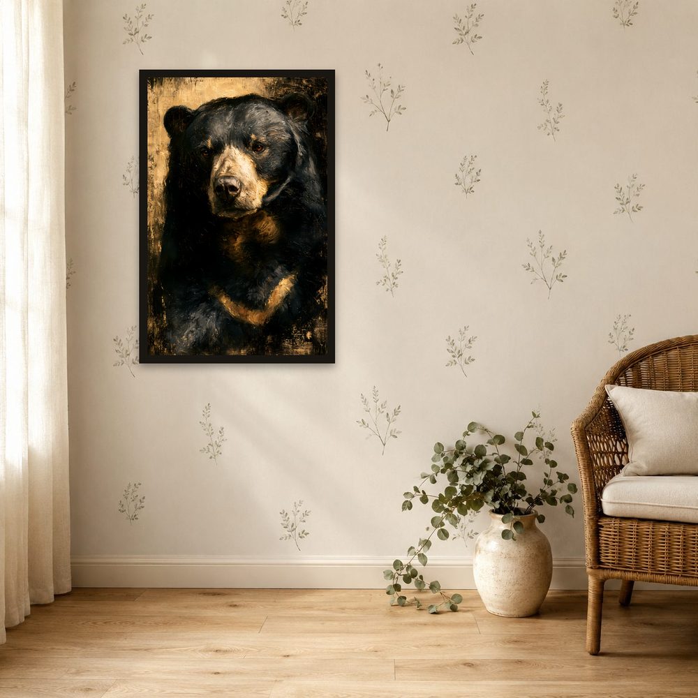 Black Bear impasto oil painting wall art by Brunelvi — Ansicht 4