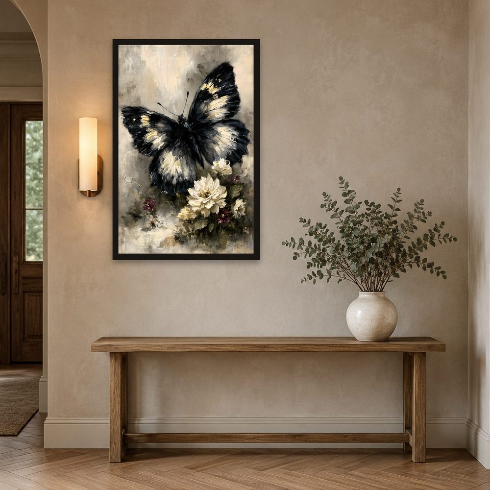 Black Butterfly impasto oil painting wall art by Brunelvi — Ansicht 2